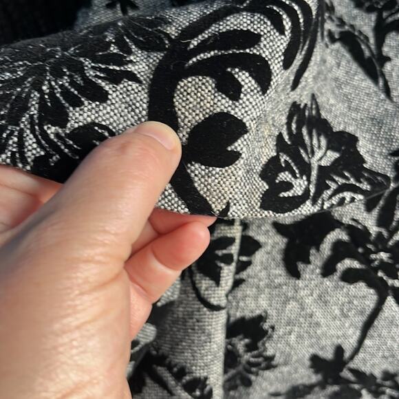 Ann Taylor wool blend grey black tweed floral A line lined skirt size 4 - Picture 7 of 10